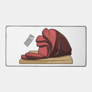 Ham cartoon illustration desk mat