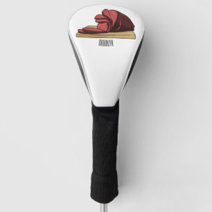 Ham cartoon illustration golf head cover