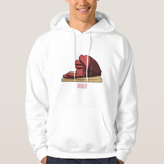 Ham cartoon illustration  hoodie (Front)