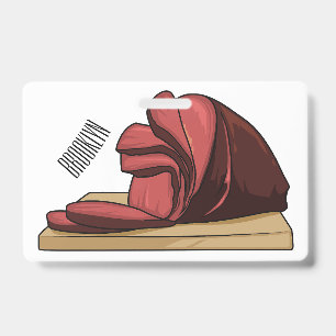 Ham cartoon illustration ID badge