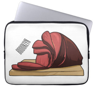 Ham cartoon illustration laptop sleeve