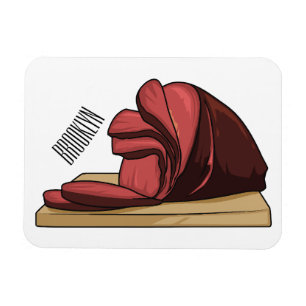 Ham cartoon illustration  magnet
