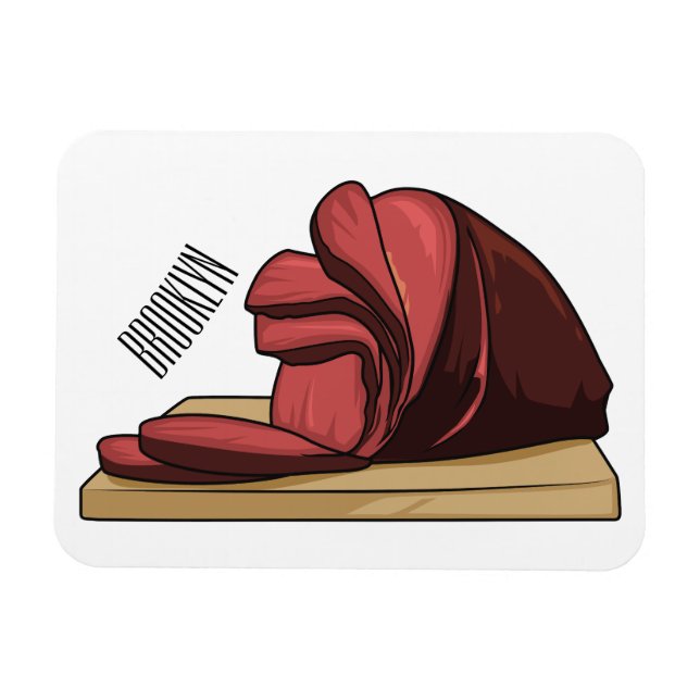 Ham cartoon illustration  magnet (Horizontal)