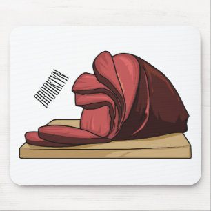 Ham cartoon illustration mouse pad