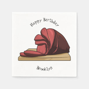 Ham cartoon illustration napkin