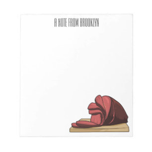 Ham cartoon illustration notepad