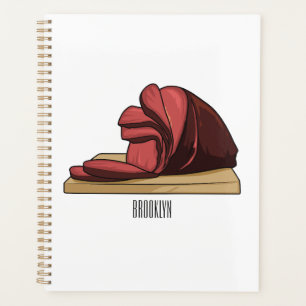 Ham cartoon illustration  planner