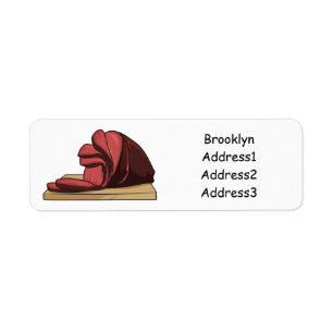 Ham cartoon illustration return address label