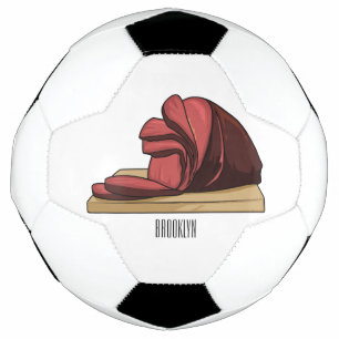 Ham cartoon illustration soccer ball