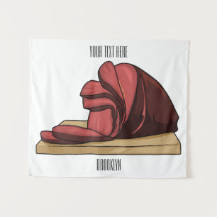 Ham cartoon illustration tapestry