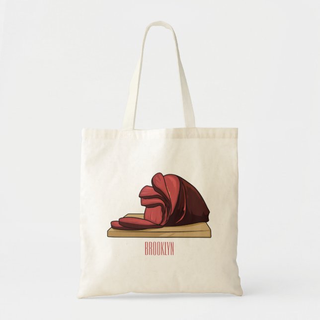 Ham cartoon illustration  tote bag (Front)