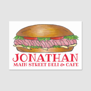 Ham Cheese Deli Sub Submarine Hoagie Sandwich Deli Name Tag