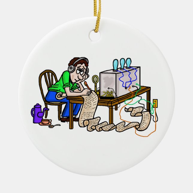 Ham Copying Message Christmas Ornament (Front)