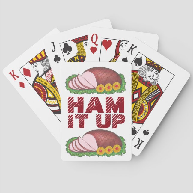 HAM IT UP Christmas Easter Sliced Holiday Ham Playing Cards (Back)