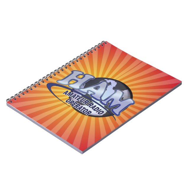 HAM LOGO BLUE AMATEUR RADIO OPERATOR NOTEBOOK (Left Side)