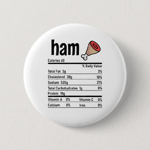 Ham Nutrition Facts Matching Family Thanksgiving A 6 Cm Round Badge
