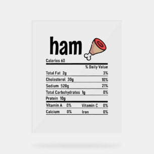 Ham Nutrition Facts Matching Family Thanksgiving A Acrylic Sign