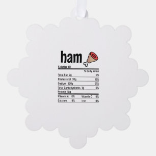 Ham Nutrition Facts Matching Family Thanksgiving A Tree Decoration Card