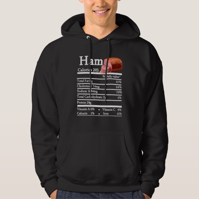 Ham Nutrition Thanksgiving Christmas Costume Food  Hoodie (Front)