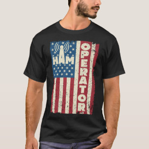 Ham Operator US Flag Vintage America Radio  1 T-Shirt