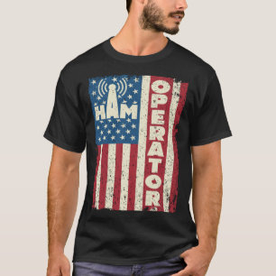 Ham Operator US Flag Vintage America Radio  1 T-Shirt