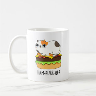 Ham-Purr-Ger Funny Cat Hamburger Pun Coffee Mug