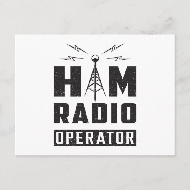 HAM Radio Amateur Frequency Operator Antenna Gift Postcard (Front)