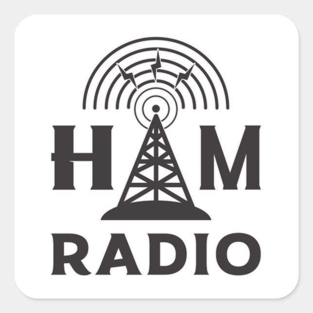 HAM Radio Amateur Operator Antenna Code Gift Idea Square Sticker (Front)