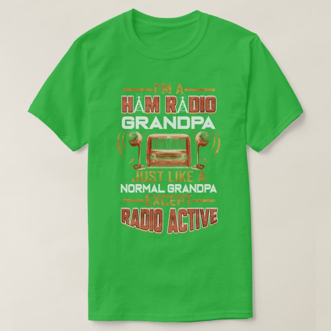 Ham Radio Amateur Radio Grandpa Operator Antenna  T-Shirt (Design Front)