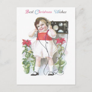 Ham Radio Antique Christmas Holiday Postcard