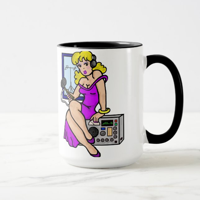 Ham Radio Blonde Pin-up Girl Mug  Customise It! (Right)