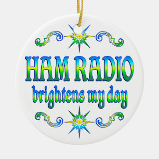 Ham Radio Brightens Ceramic Tree Decoration