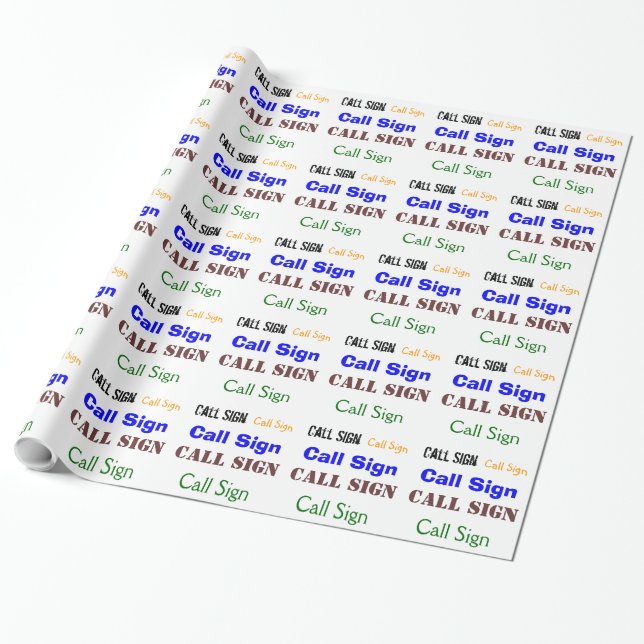 Ham Radio Call Sign Gift Wrap  Customise It! (Unrolled)