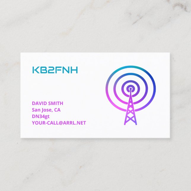 Ham Radio Callsign Business Card (Front)