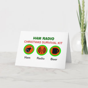 Ham Radio Christmas Survival Kit Greeting Card