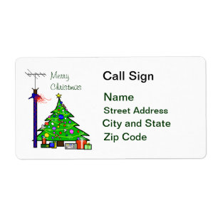 Ham Radio Christmas Tree Address Labels