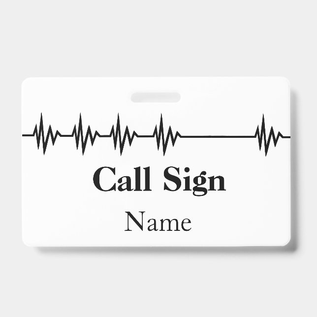 Ham Radio Customise Badge Name Call Sign, etc. ID Badge (Front)