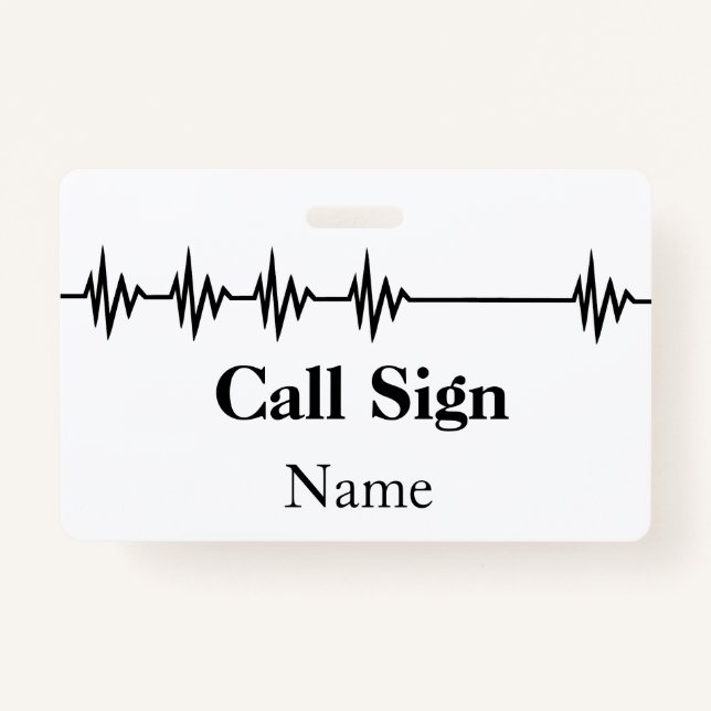 Ham Radio Customise Badge Name Call Sign, etc. ID Badge (Front)