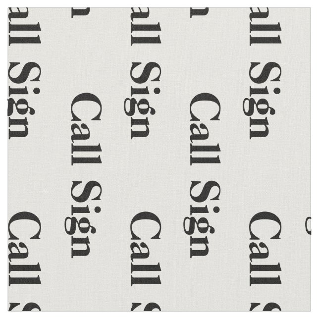 Ham Radio Customised Call Sign Fabric or Material (Close Up)