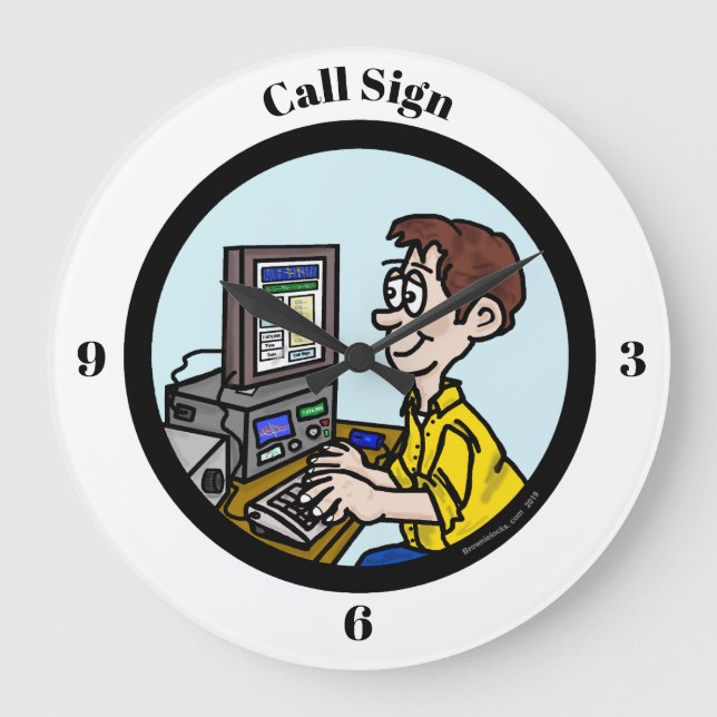 Ham Radio Digital Mode Operator Wall Clock (Front)