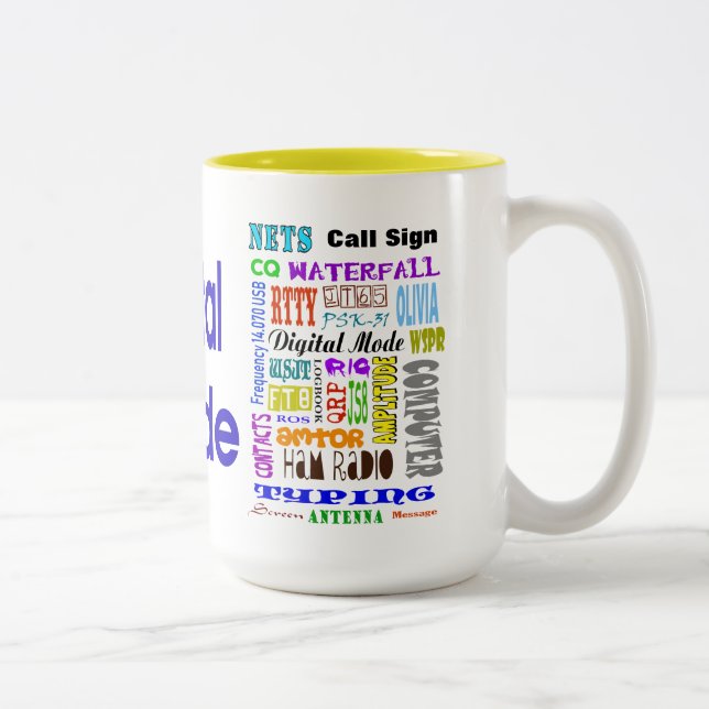 Ham Radio Digital Mode Word Collage Mug (Right)