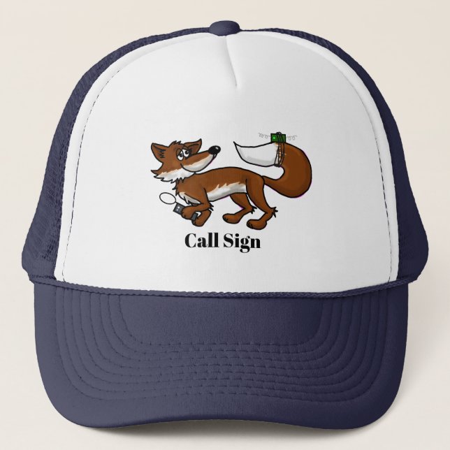 Ham Radio Fox Hunting Cap with Call Sign (Front)