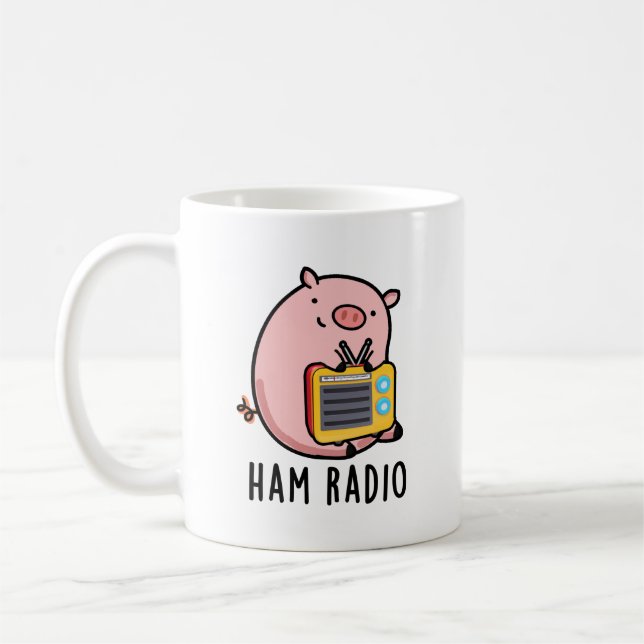 Ham Radio Funny Pig Pun  Coffee Mug (Left)