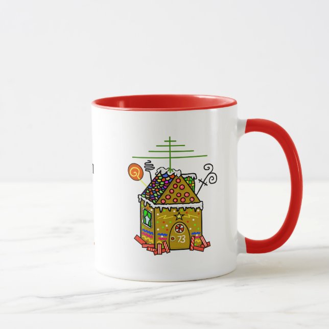 Ham Radio Gingerbread House Christmas Mug (Right)