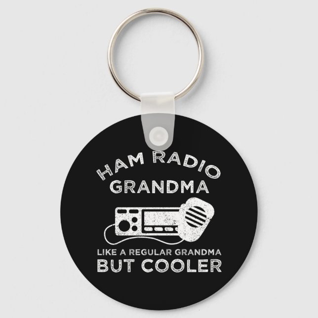 Ham Radio Grandma Like Regular Grandma But Cooler Key Ring (Front)