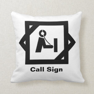 Ham Radio Icon with Shack  Pillow   Customise It