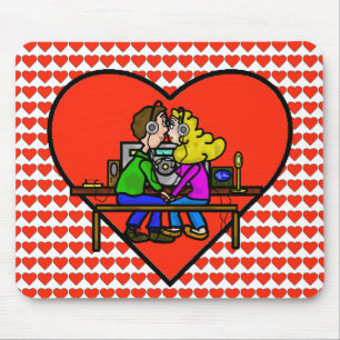 Ham Radio Kissing Couple Computer Mousepad