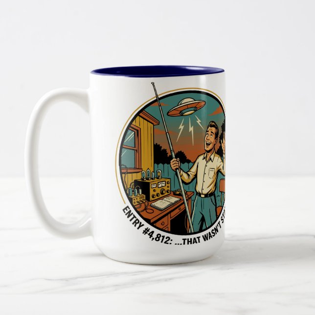 Ham Radio Logbook Entry: that wasn't static Two-Tone Coffee Mug (Left)