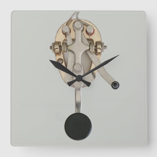 Ham Radio Morse Code Keyer Wall Clock (Front)