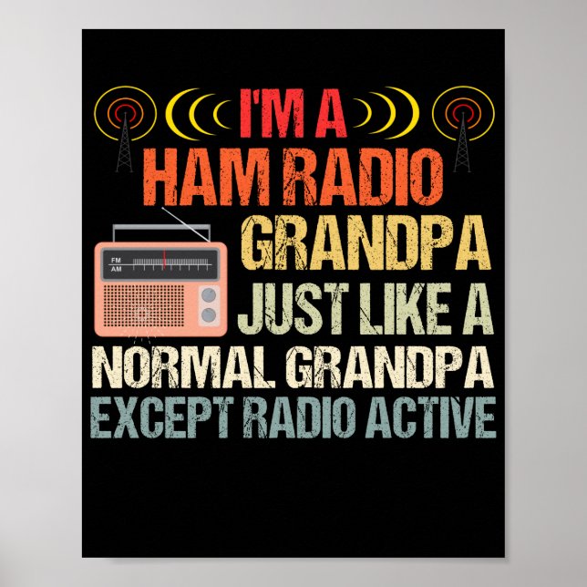 Ham Radio Operator Amateur Radio Father's Day Poster (Front)
